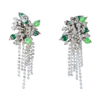 Dries Van Noten Earrings, female, Green, Size: ONE SIZE Cluster Drop Earrings