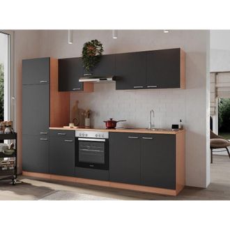 Respekta Cucina blocco cucina blocco cucina cucina componibile faggio grigio Gerda 270 cm Respecta