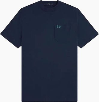 Fred Perry Mens Fred Perry Pocket Detail T-Shirt Navy/Tennis Blue - Size: 42