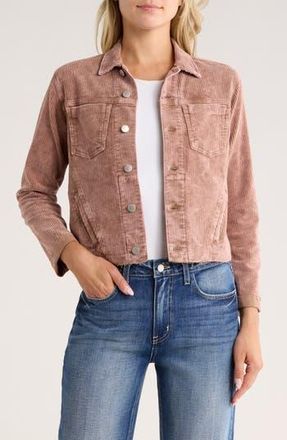 L'agence Janelle Raw Hem Slim Corduroy Jacket in Plaster at Nordstrom Rack, Size X-Small