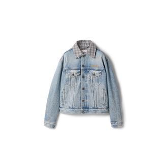 Miu Miu Denim Blouson Jacket, Woman, Light Blue, Size 38