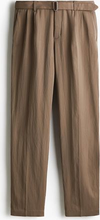 H&M Twillhose mit Gürtel in Regular Fit - Beige