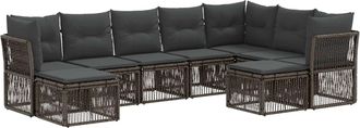 vidaXL Conjunto De Sof&aacute;s De Jard&iacute;n 9 Uds. Gris Rat&aacute;n Sint&eacute;tico Vidaxl