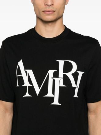 Amiri Amiri Staggered Logo Tee