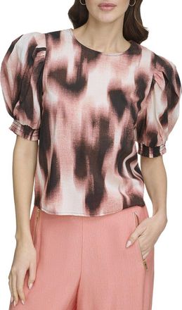 DKNY Dkny Printed Voile Top