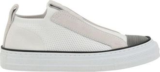 Brunello Cucinelli White Nylon Low Top Womens Sneakers