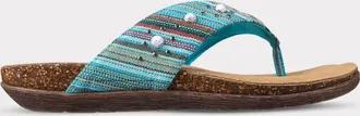 Lamofootwear Womens Classic Jovie Thong Sandal In Turquoise