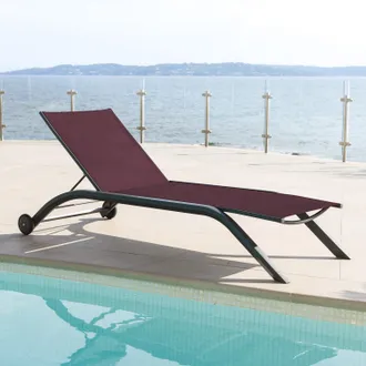 Hesperide Lettino prendisole 201x99x80 cm Milenio bordeaux