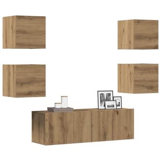 Berkfield Home 5 Piece TV Cabinet Set Wall-mounted Artisan Oak Engineered Wood