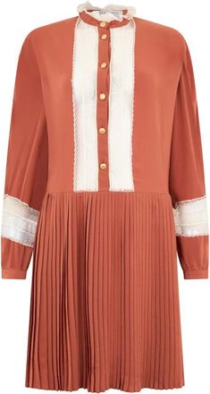 Philosophy di Lorenzo Serafini Midi Jurk - Dames - Shirt Kleedjes - Oranje - 2XS - Polyester - Kleedjes