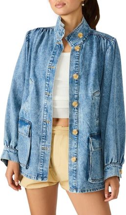 Steve Madden Marceline Denim Shirt Jacket in Forever Blue at Nordstrom, Size X-Large