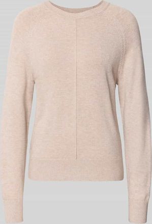 Christian Berg Strickpullover mit gerippten Abschlüssen in Metallic Beige Melange, Größe XXL