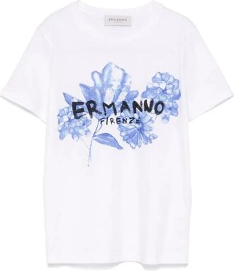 Ermanno Scervino T-shirt met kristallen Elegant Style - Dames - T-shirts - Veelkleurig - S - Tops