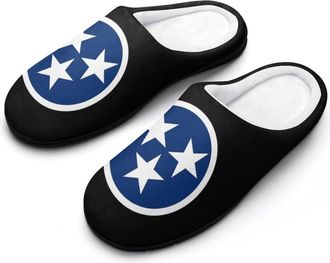 Generic US State Flag Tennessee Funny Mens Cotton Slippers Soft Non-Slip Rubber Sole House Slipper Indoor Outdoor