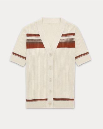 Fortela Clarisse Striped Cardigan in Clay at Nordstrom, Size X-Small Eu