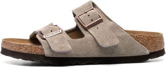 Birkenstock Arizona Soft Footbed Suede Leather Narrow Fit Sandals Taupe 0951303