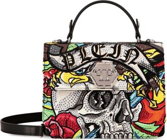 Philipp Plein Superheroine tote bag - women - Polyurethane/Calf Leather/Wool/Acrylic/Cotton/Polyester/Rayon/Polyester - OS - Red