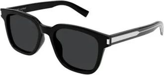 Saint Laurent Rechthoekige Zonnebril - Heren - Zonnebrillen - Zwart - 52 MM - Nylon - Accessoires
