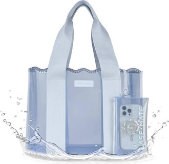 Case-Mate Womens Crochet Wave Jelly Tote Bag In Carolina Blue