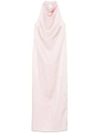 Rotate satin halterneck dress - women - Polyester/Polyester/Elastane - 38 - Pink