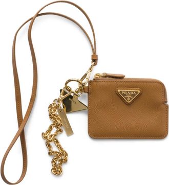 Prada Portacarte con logo - Marrone