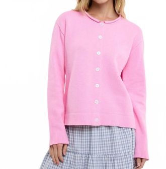 Wishlist Charlie Raw Edge Cardigan In Punch
