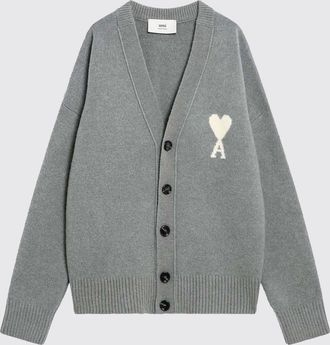 Ami Cardigan in lana di Alpaca con logo Ami Paris