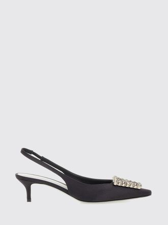 Roberto Festa Milano Slingback Futura in raso bicolore con fibbia gioiello e tacco basso