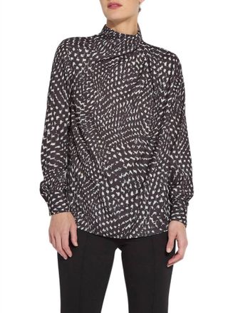 Lyss&eacute; Topacio Embellished High Neck Blouse In Blizzard Check