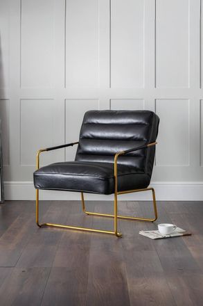 Julian Bowen Giorgio Upholstered Accent Chair in Jet Black
