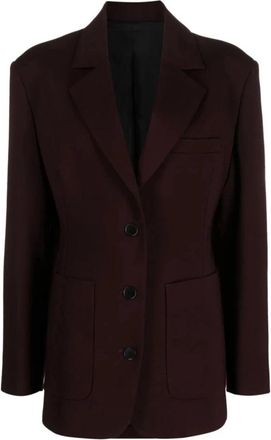 Lanvin Getailleerd single-breasted jasje - Dames - Blazers - Roze - XS - Leer - Jassen
