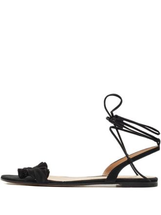 Gianvito Rossi 41 sandalen met ruches en enkelbandje - Zwart