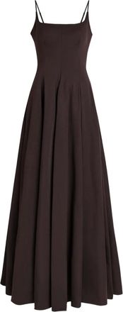 Staud Joy flared maxi-jurk met vierkante hals - Bruin
