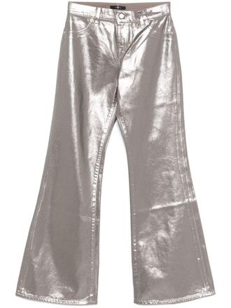 7 For All Mankind Spencer Flare Coated Champagne Jeans