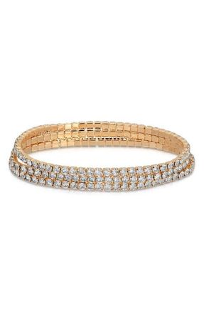 Ettika Set of 3 Cubic Zirconia Stretch Bracelets in Gold at Nordstrom