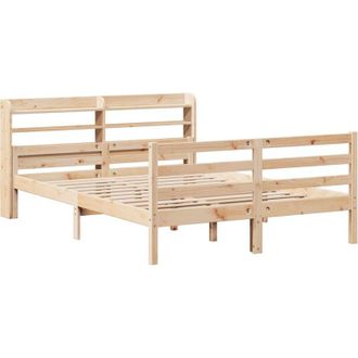 vidaXL Vidaxl - Estructura De Cama Con Cabecero Madera De Pino Blanco 150x200cm