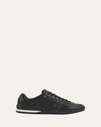 Gucci Mens Shift Leather Low-Top Sneakers