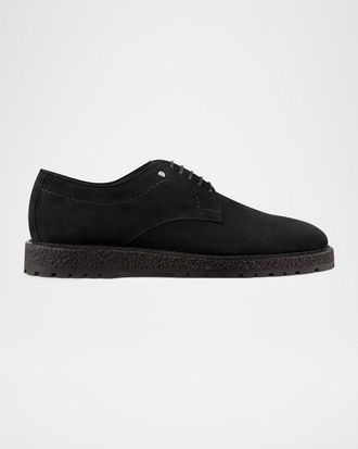 Stefano Ricci Mens Suede Crepe-Sole Derby Sneakers