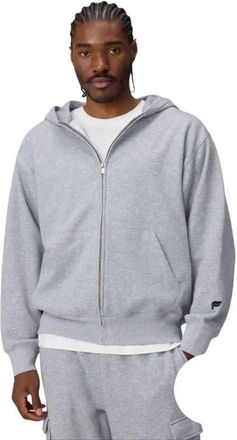 Fabletics Mens The Go-To Full Zip Oversized Hoodie in Classic Grey Heather at Nordstrom, Size 4X-Large