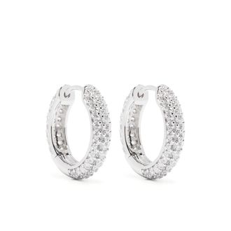 Darkai Pav&eacute; Crystal Hoop Earrings