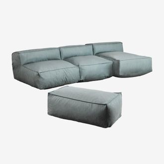 Sklum Sklum - Sof&aacute; Modular Chaise Longue De 3 Piezas Y Puff Para Jard&iacute;n Dojans