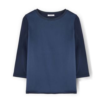 Motivi Camiseta bicolor de manga tres cuartos - Tops - Mujer - Azul - XS