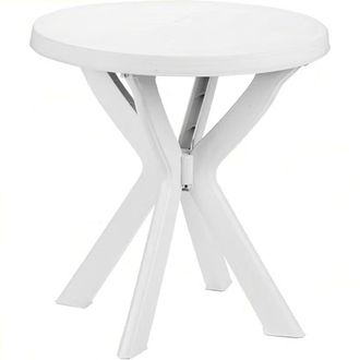 Trade Shop Trade Shop - Tavolo Rotondo Da Giardino Don Bianco Resistente 70xh72cm Arredo Da Esterno 012139