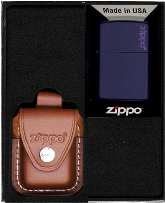 OEM Juego De Encendedores Zippo Con Logotipo Azul Marino Mate, Set De Regalo N.&ordm; 4