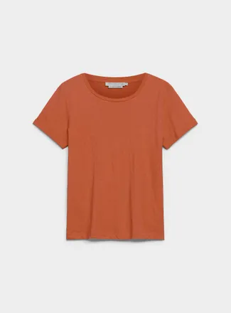 Contemporaine Womens Cuffed-sleeve organic cotton T-shirt