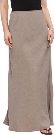 Moss Copenhagen MSCHViana Ginia Rok - Dames - Maxi Rokken - Beige - XS - Linnen - Rokken