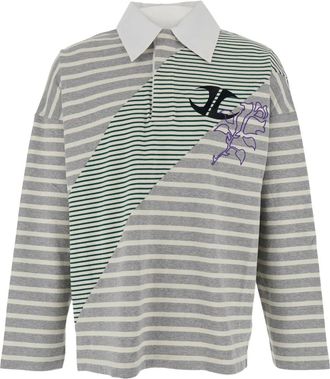 Jordan Luca striped logo polo shirt - Grey