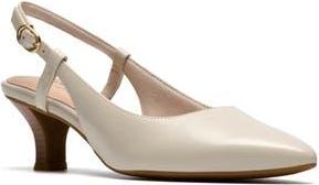 Clarks Kepley Lane Slingback Pump - Wide Width Available in Off White Leather at Nordstrom Rack, Size 9.5