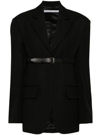 Alexander Wang belted wool blazer - women - Wool - 00 - Black