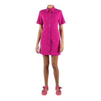 Off-white Fuchsia Logo Shirt Dress - Dames - Shirt Kleedjes - Roze - S - Kleedjes